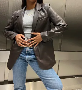 Alexis Vegan Leather Blazer