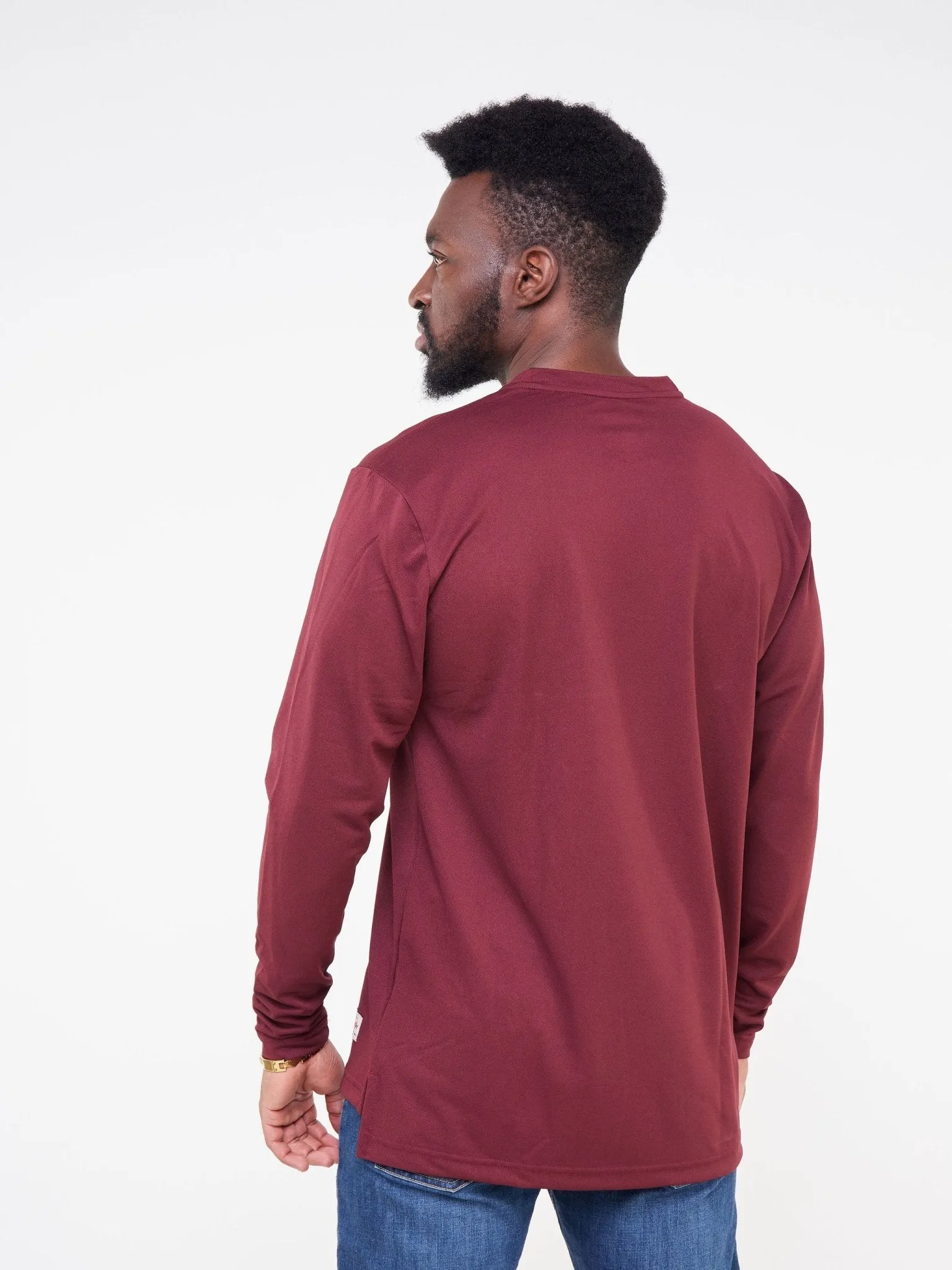 Alladin Wrangler Long Sleeve T-Shirt - 100% Polyester - Burgundy