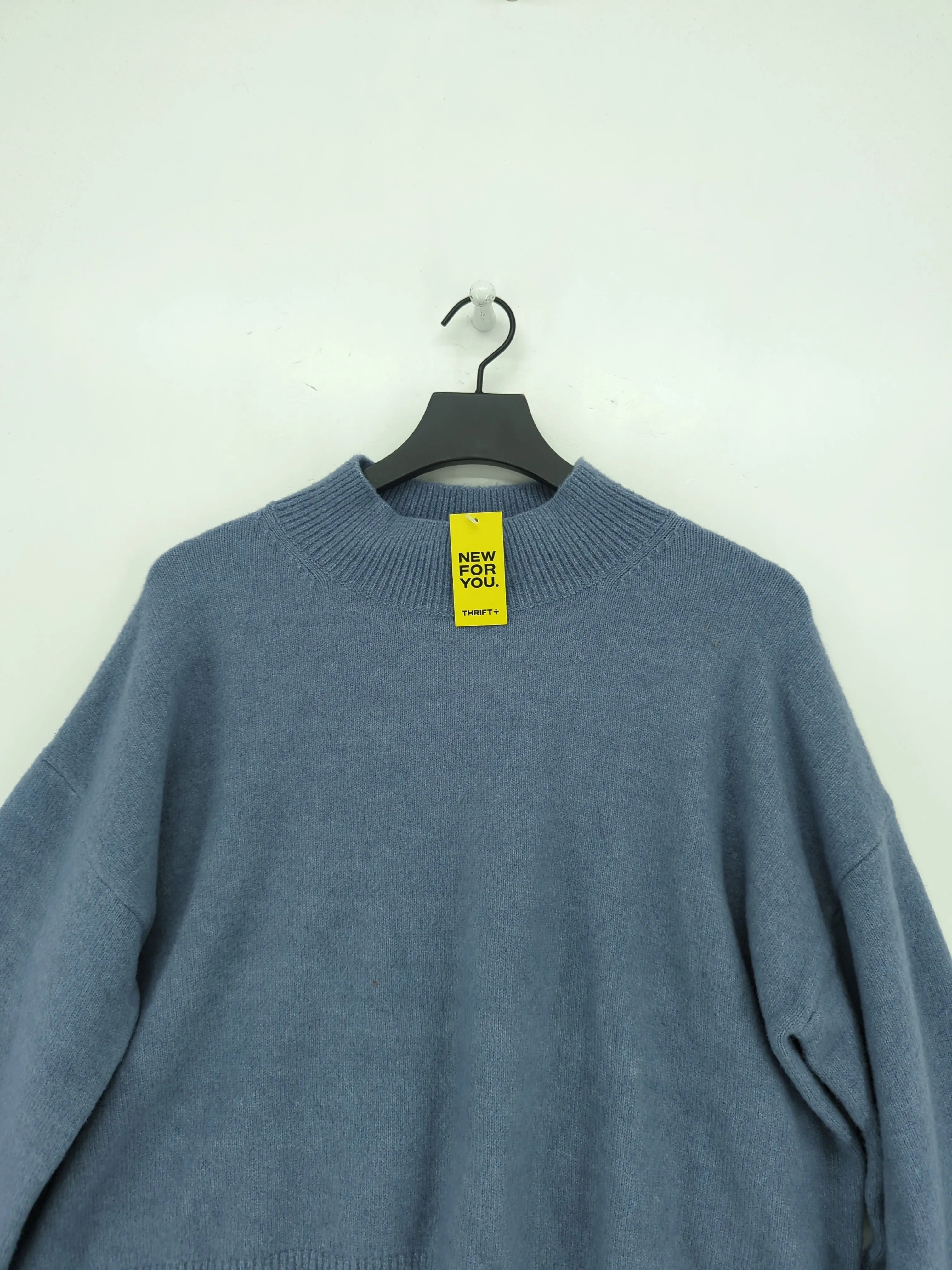 & Other Stories Men's Jumper L Blue Polyester with Acrylic, Elastane, Wool