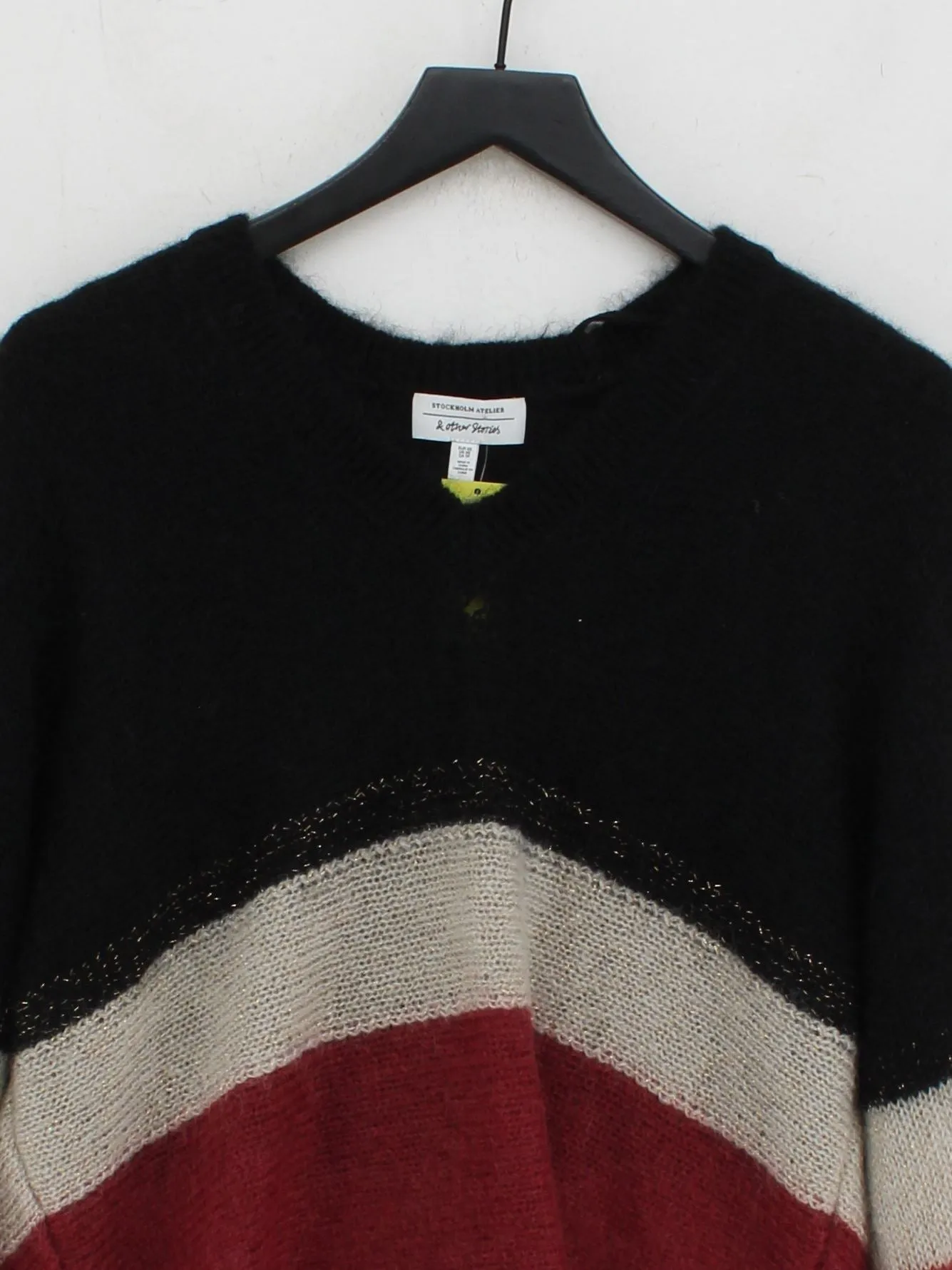 & Other Stories Men's Jumper XS Black Mohair with Polyamide, Polyester, Wool