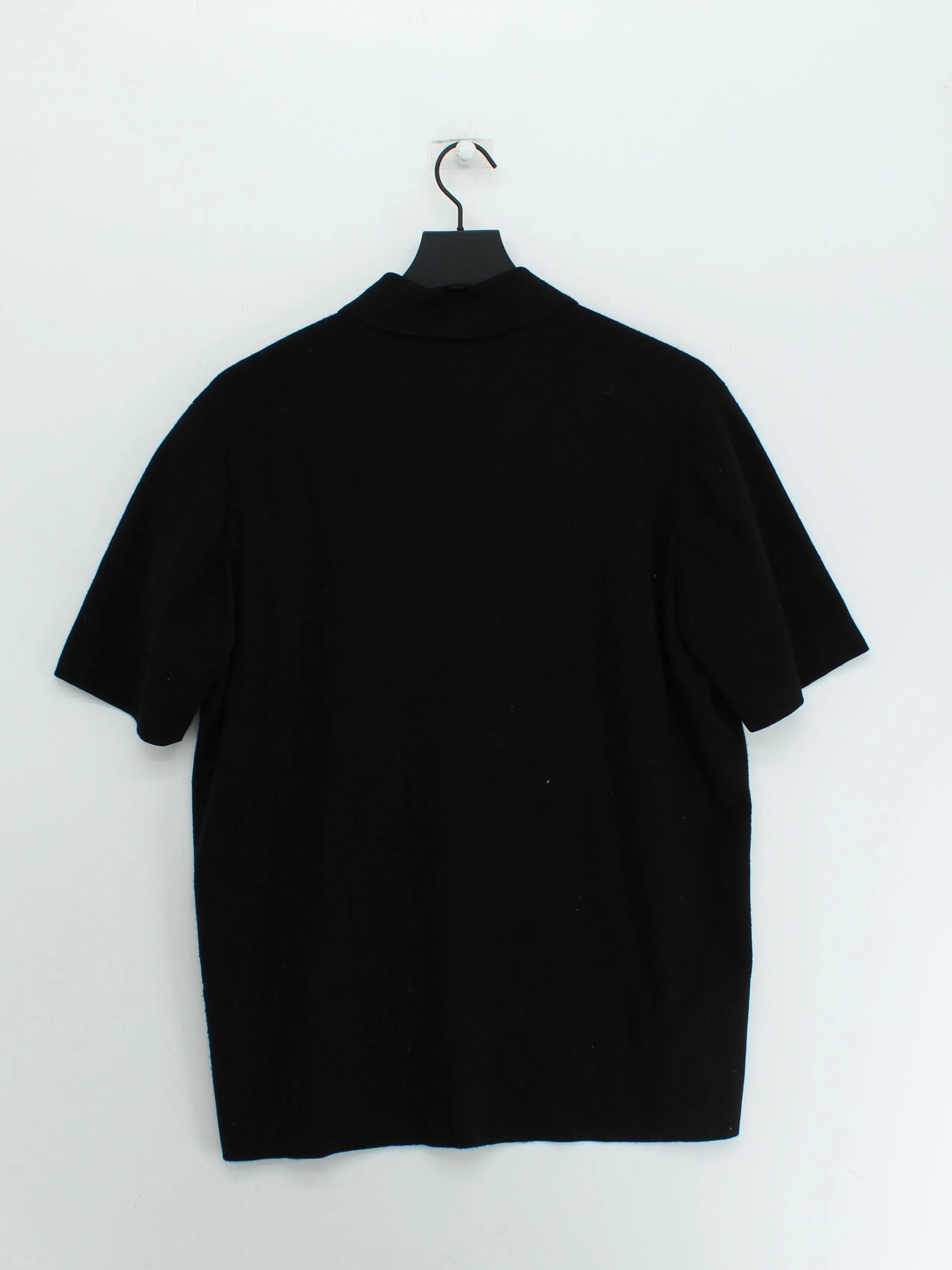 & Other Stories Men's Polo S Black Viscose with Elastane, Polyamide, Polyester