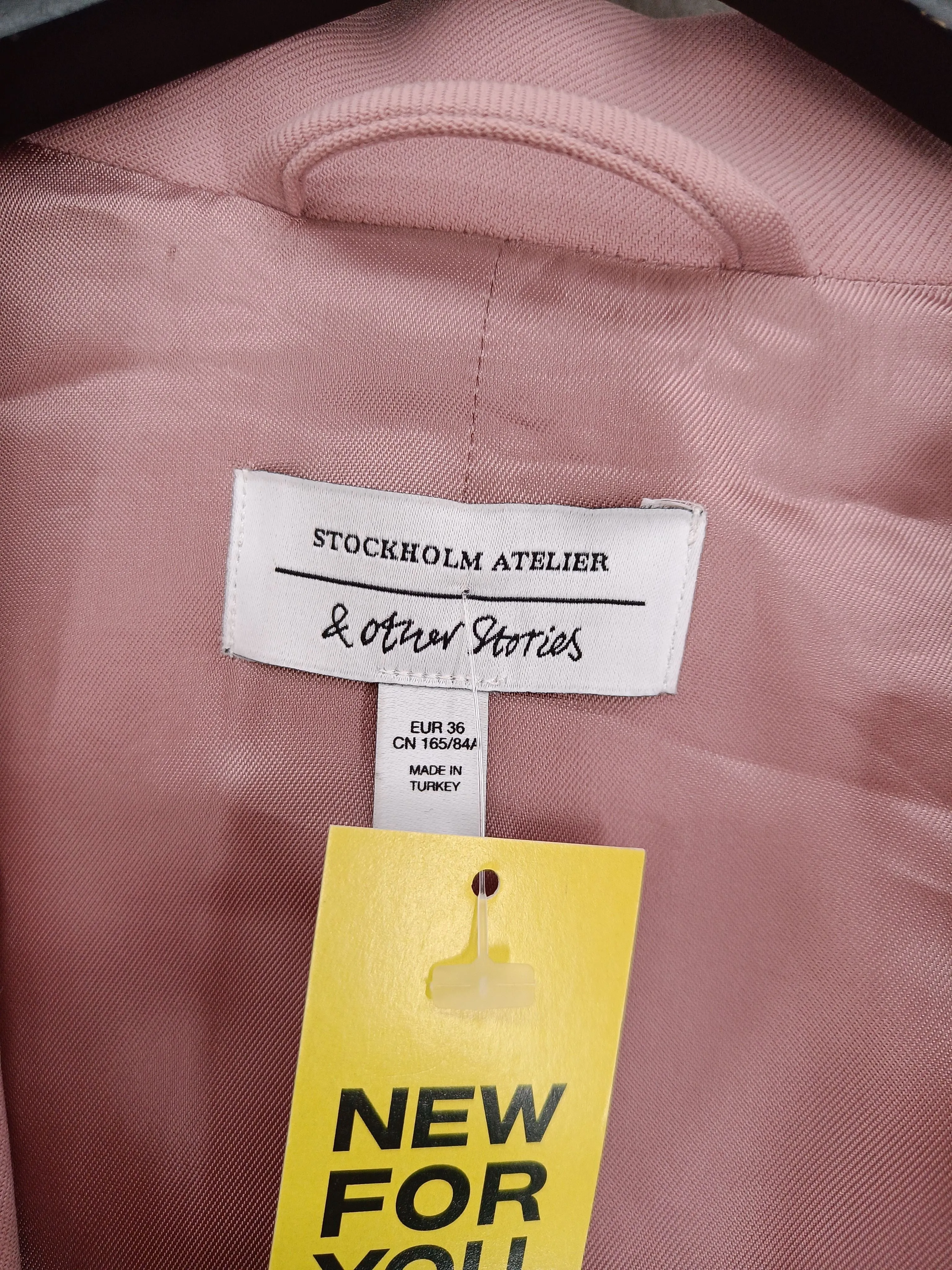 & Other Stories Women's Blazer UK 8 Pink Polyester with Elastane, Viscose, Wool