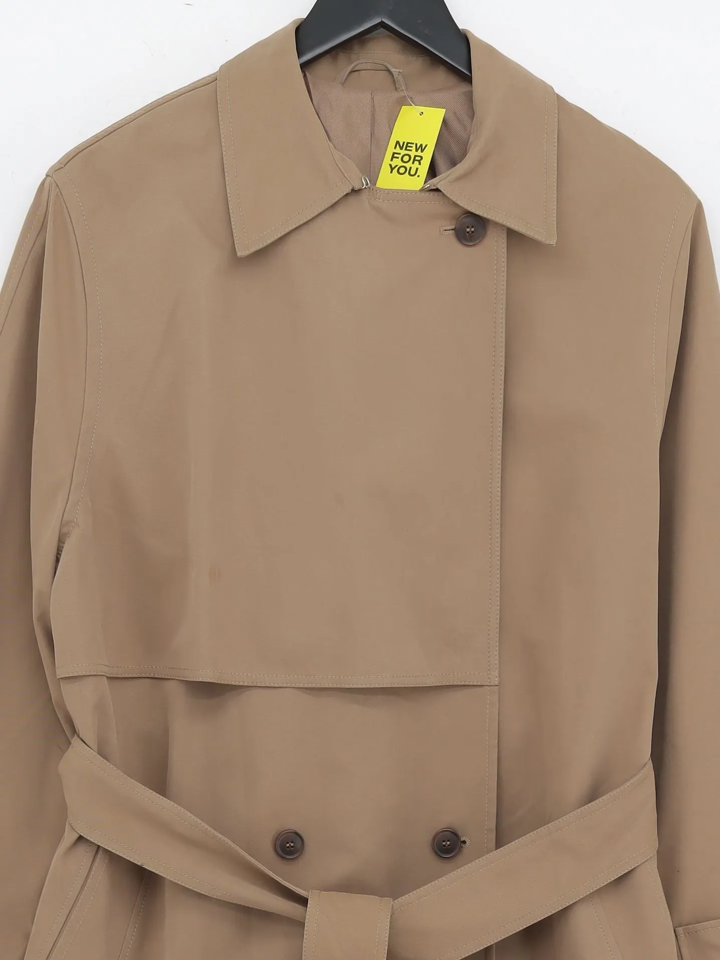 & Other Stories Women's Coat S Brown Cotton with Polyamide, Polyester, Viscose