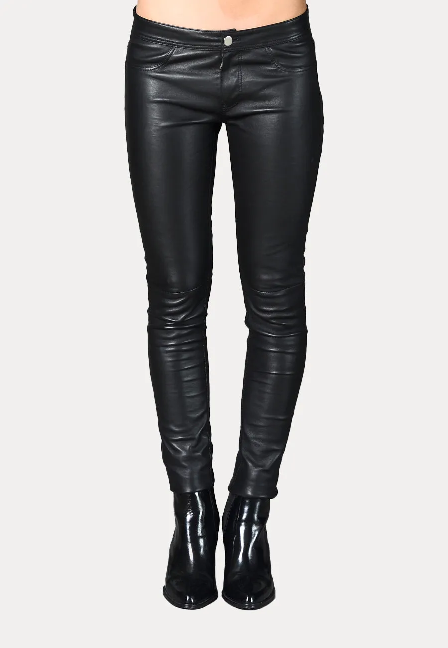 Anais - Black Leather Pant