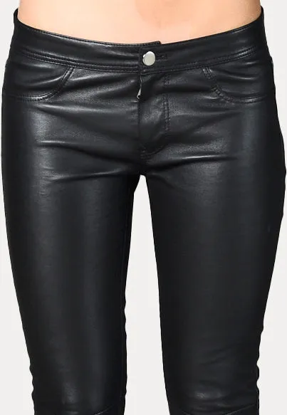 Anais - Black Leather Pant