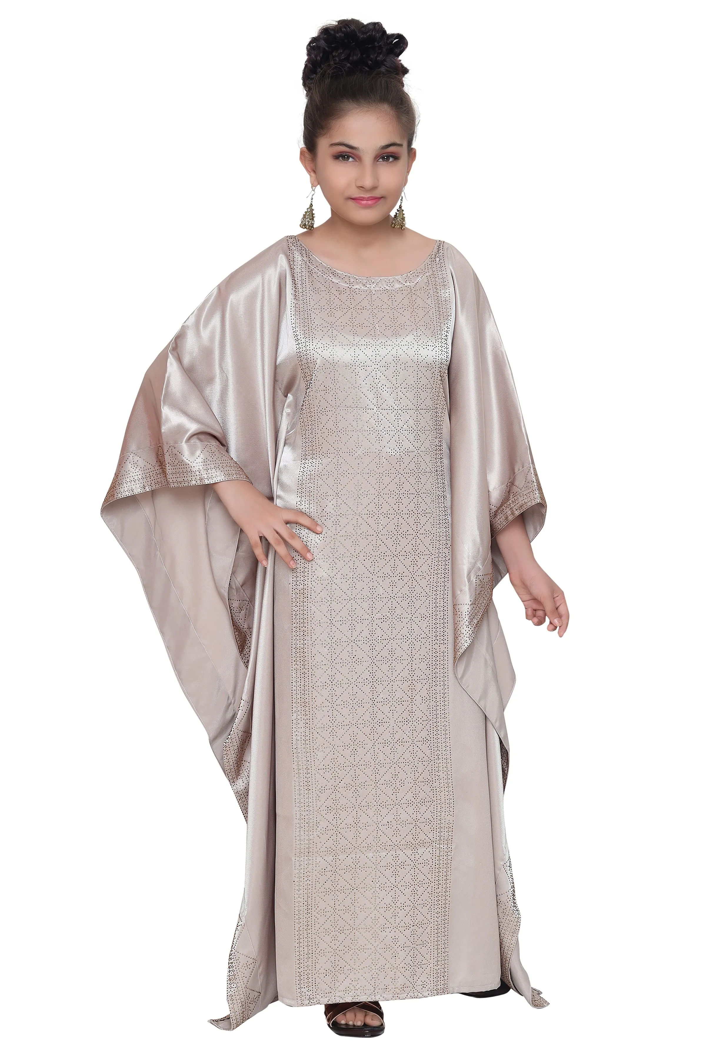 Arabian Beige Color Satin Dress