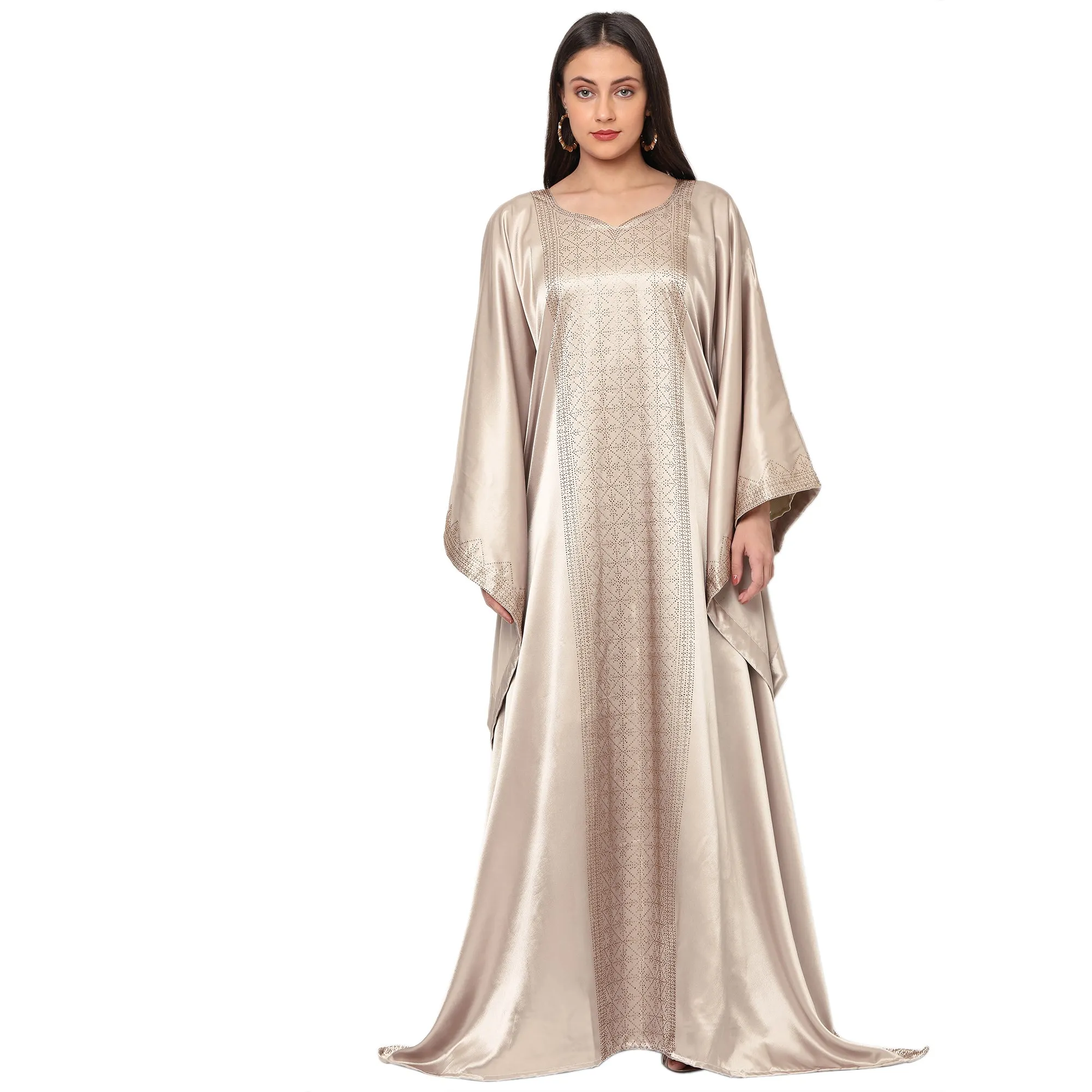 Arabian Beige Color Satin Dress