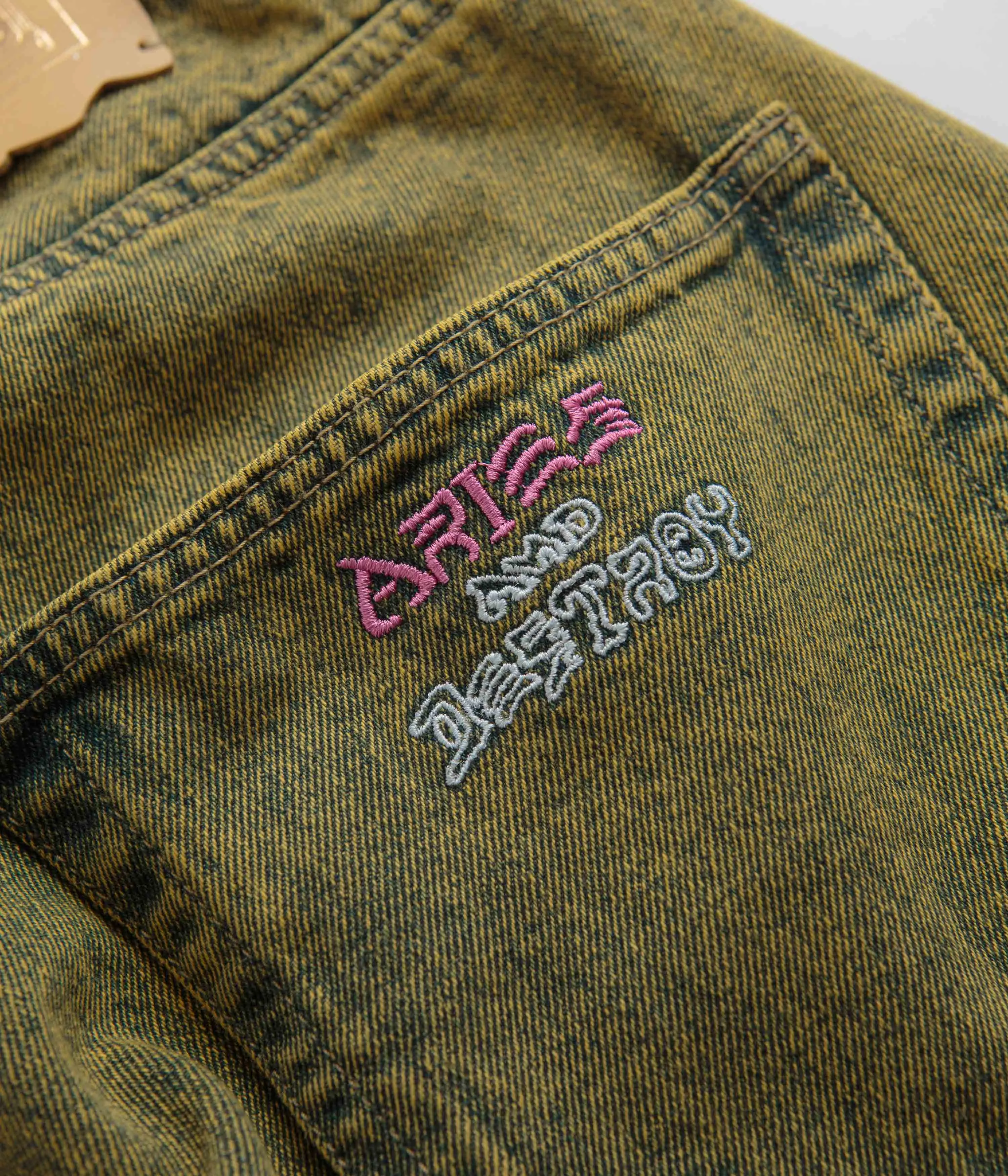 Aries Acid Wash Batten Jeans - Gold