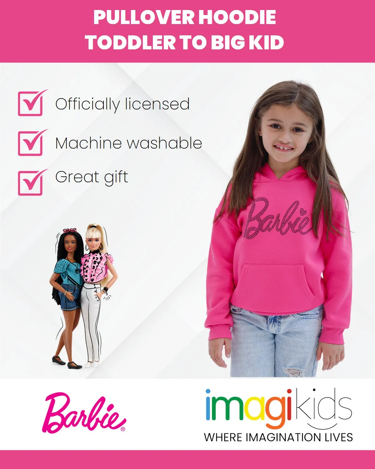 Barbie Fleece Pullover Hoodie