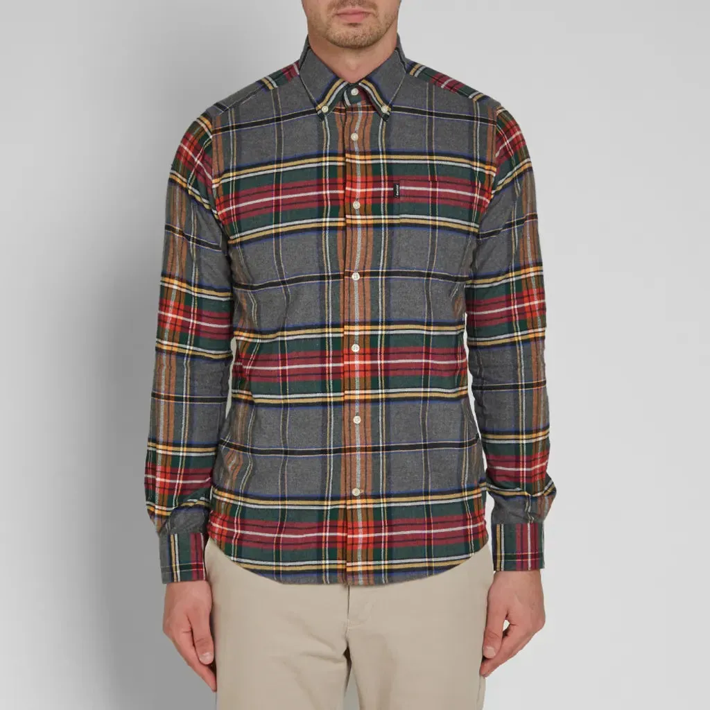 BARBOUR Castlebay Tailored Check Shirt Grey Marl