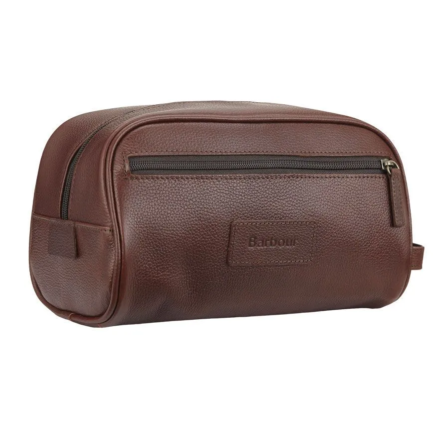 Barbour Leather Washbag