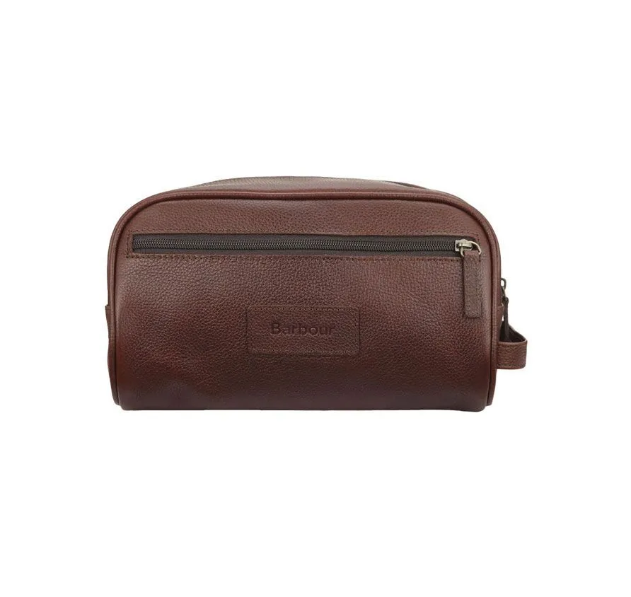 Barbour Leather Washbag