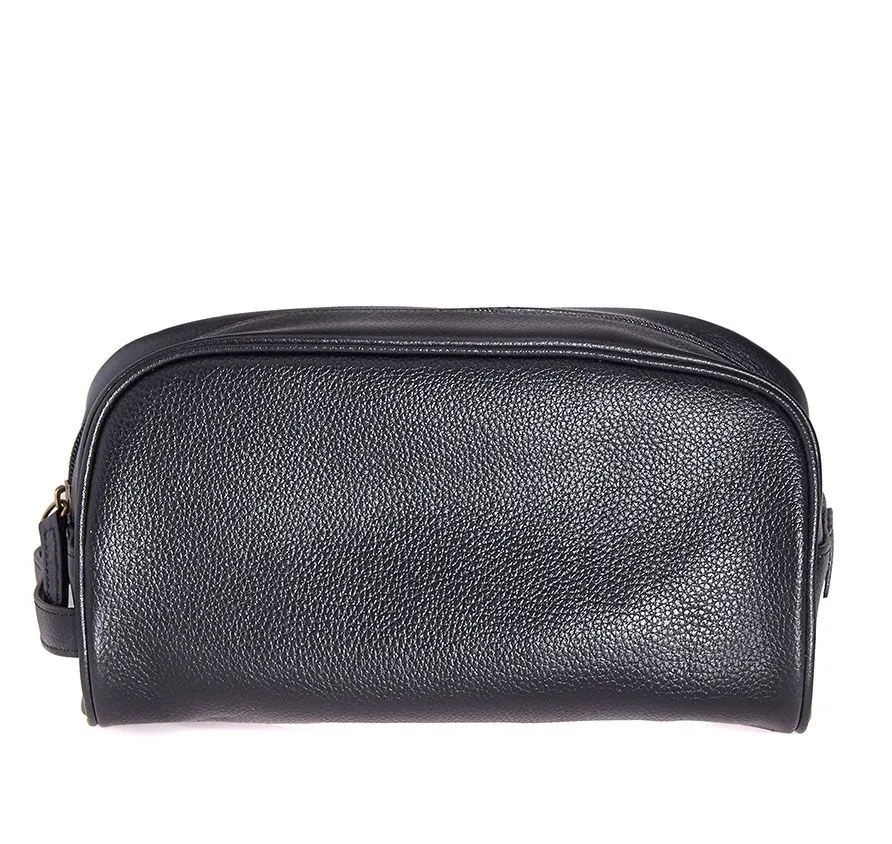 Barbour Leather Washbag