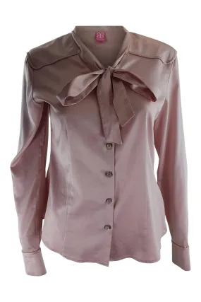 BASLER Pink Satin Pussy Bow Blouse (36)