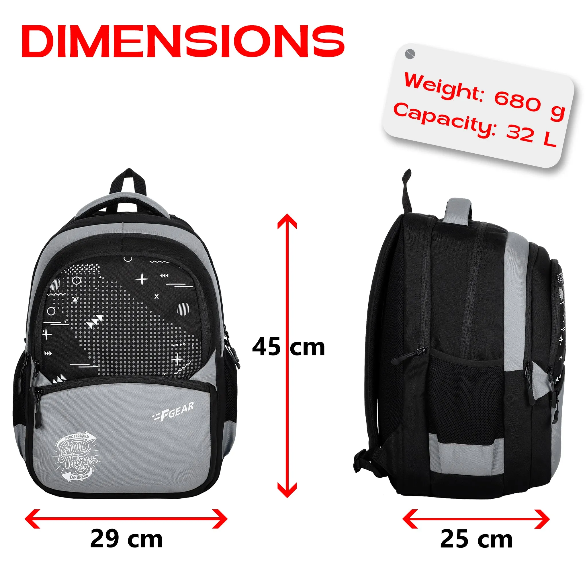 Battleship 32L Black Grey Backpack