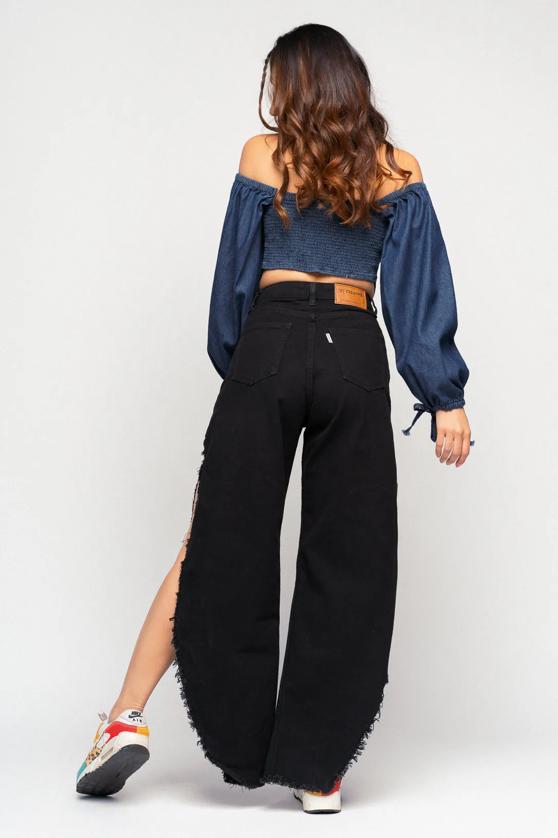 Black Side Frayed Jeans