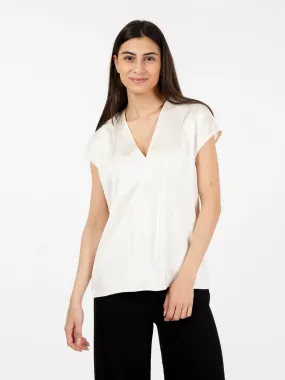 Blusa mezze maniche satin burro