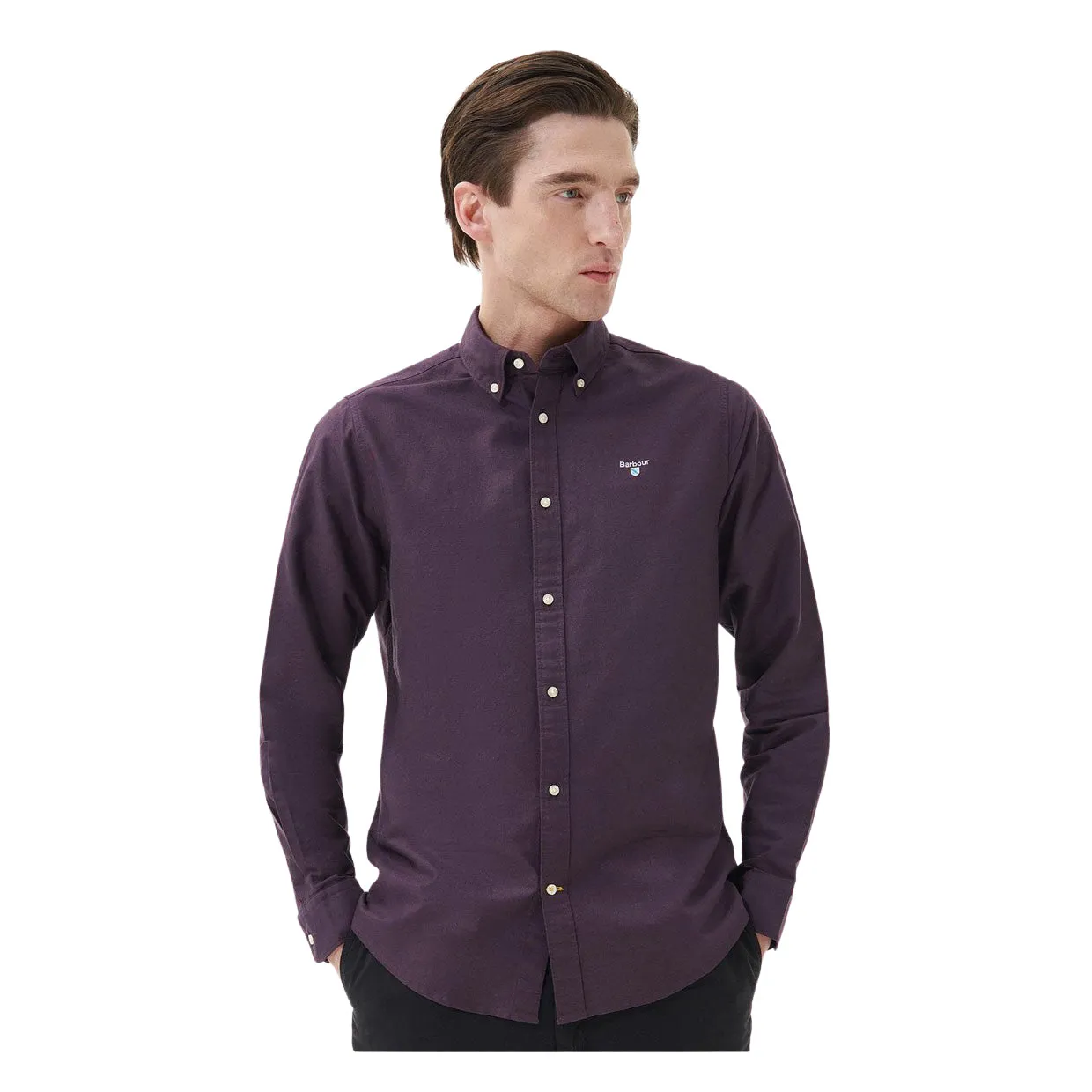 Camicia Uomo Barbour Oxford Tailored Viola Melanzana