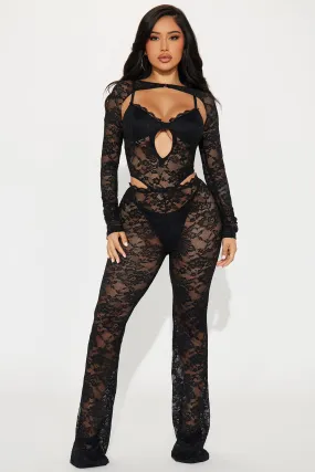 Capri Lace Jumpsuit - Black