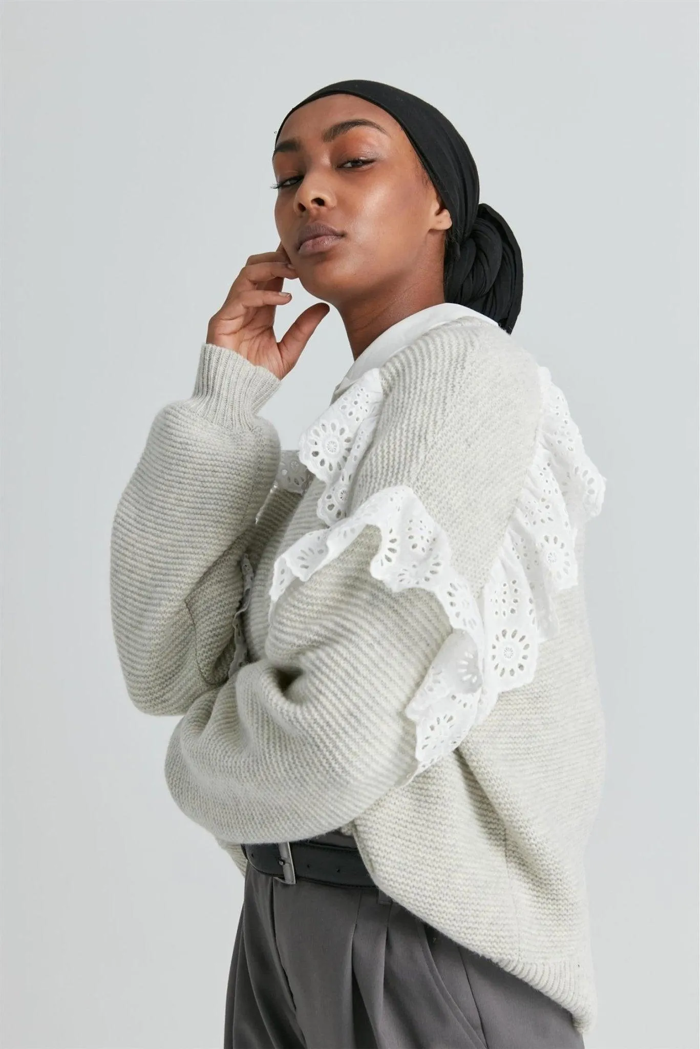 Carmen Lace Knit Oatmeal