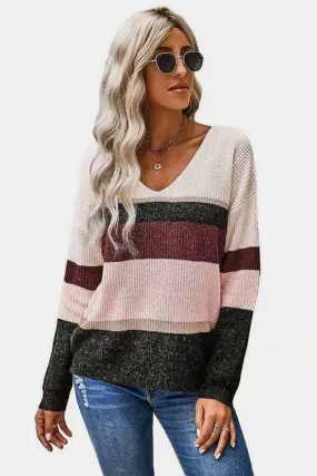 Colorblock Drop Shoulder Sweater