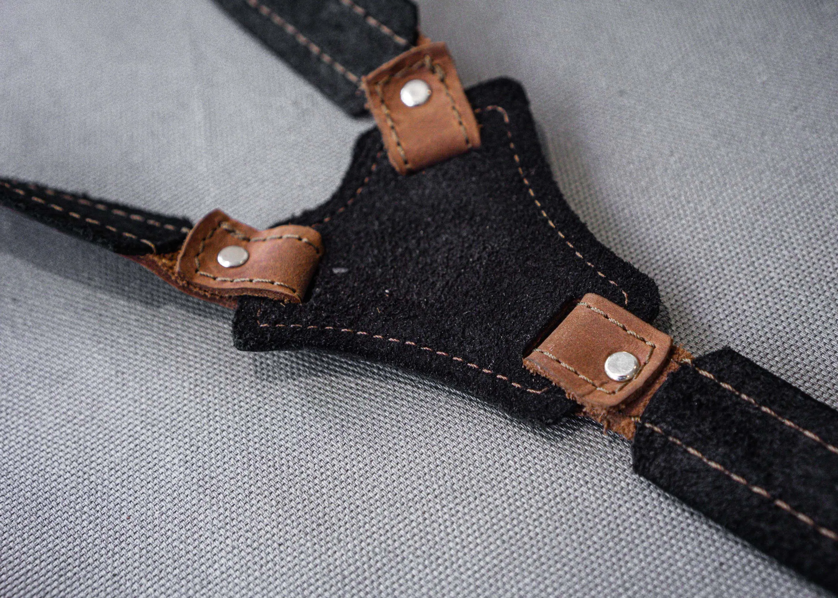 Custom Strong Leather Suspenders | Men's Brown Leather Suspenders