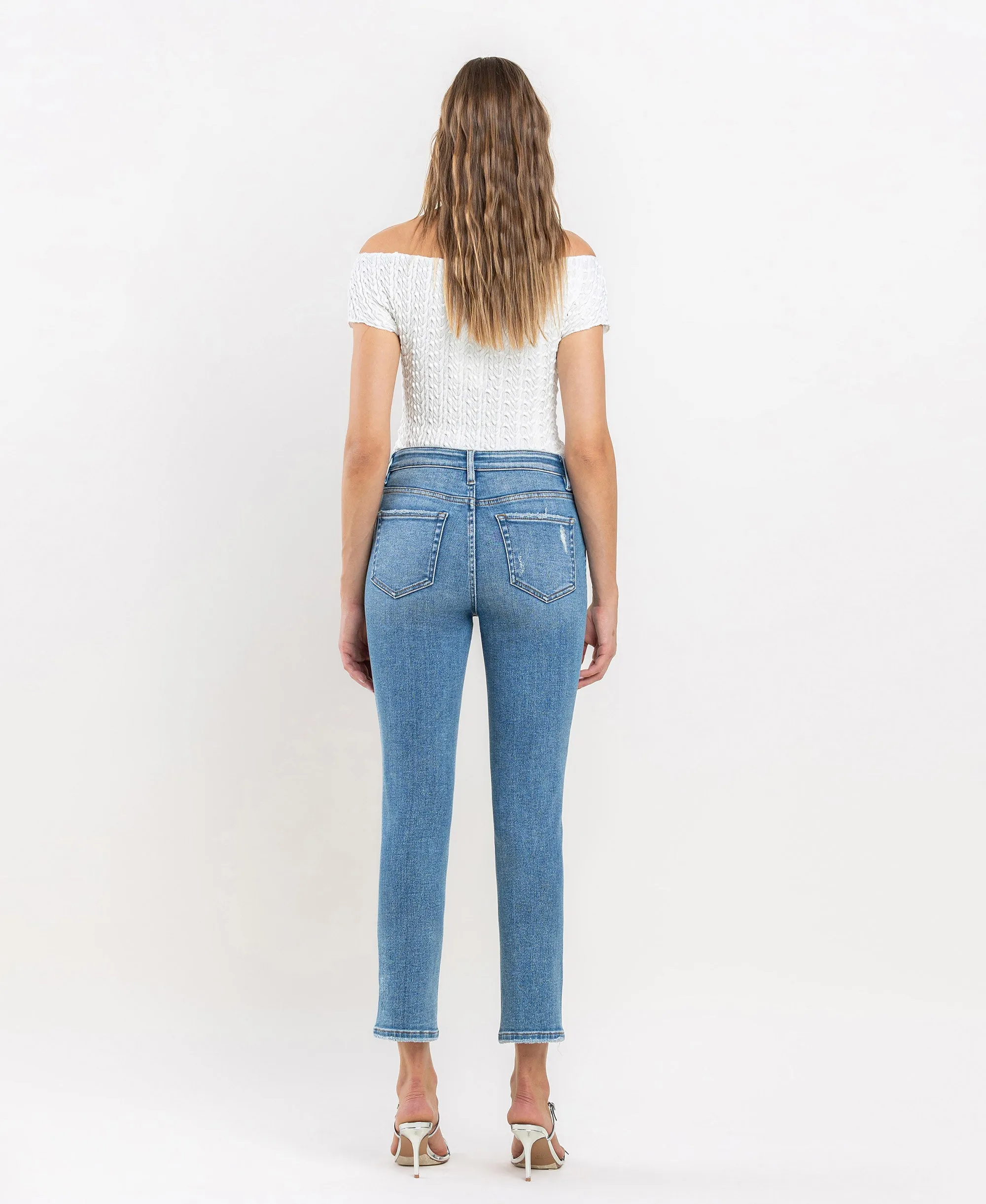 Defeat - High Rise Slim Straight Jeans