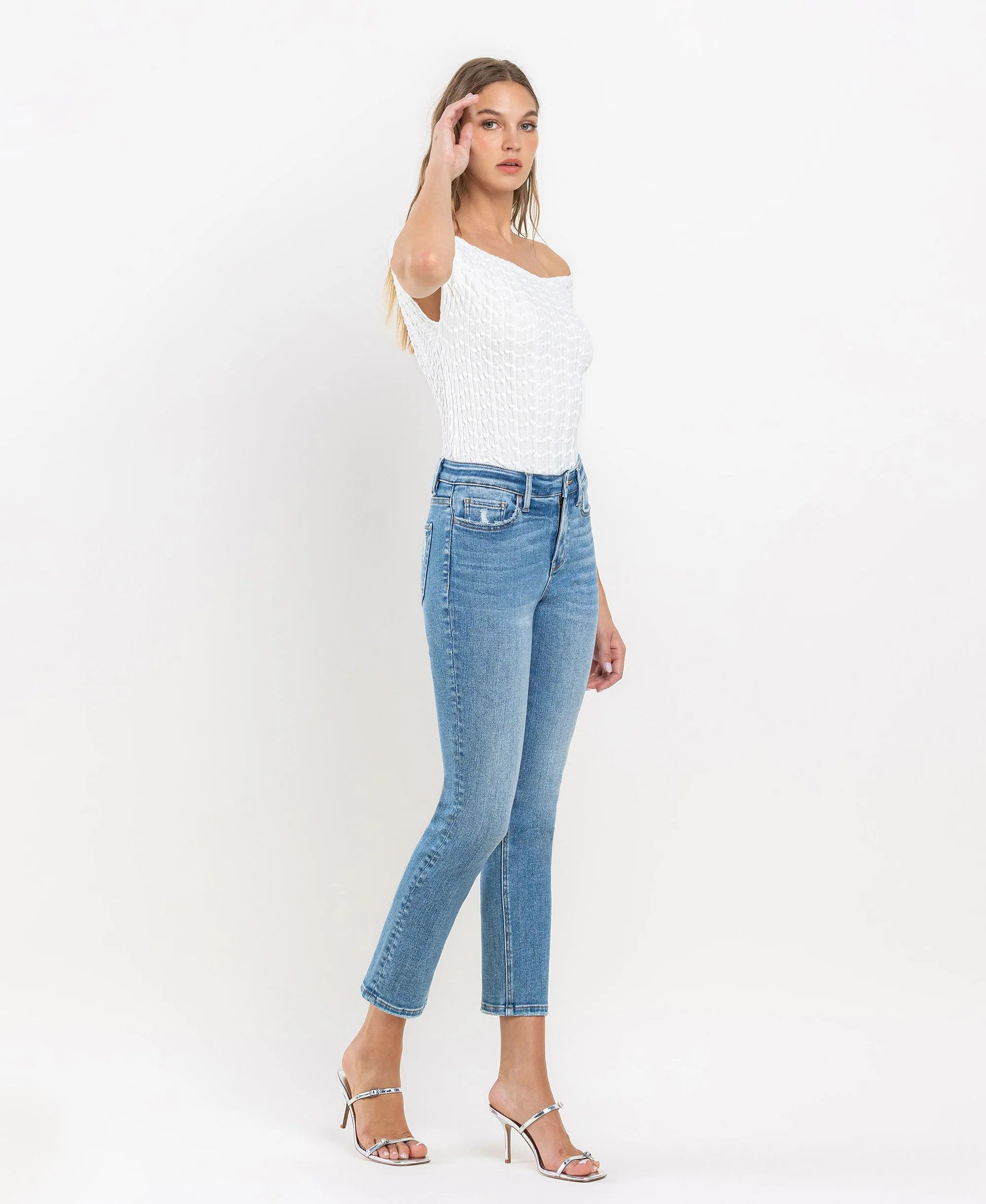 Defeat - High Rise Slim Straight Jeans