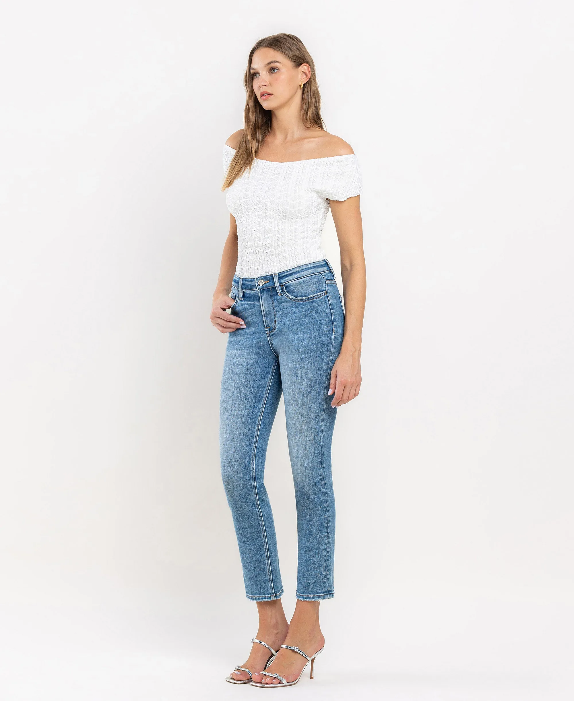 Defeat - High Rise Slim Straight Jeans