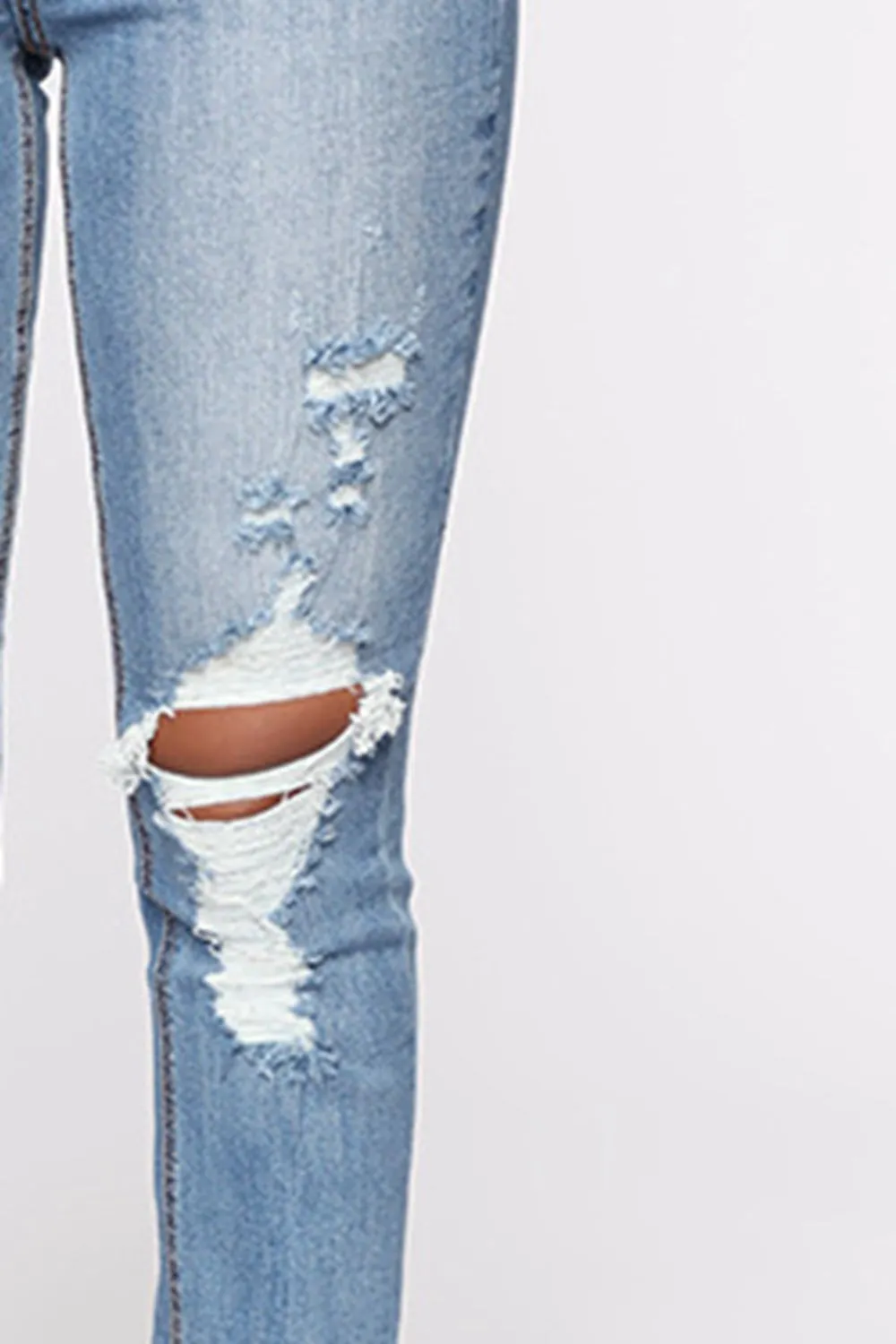 Distressed Slit Jeans ( S - 2X )