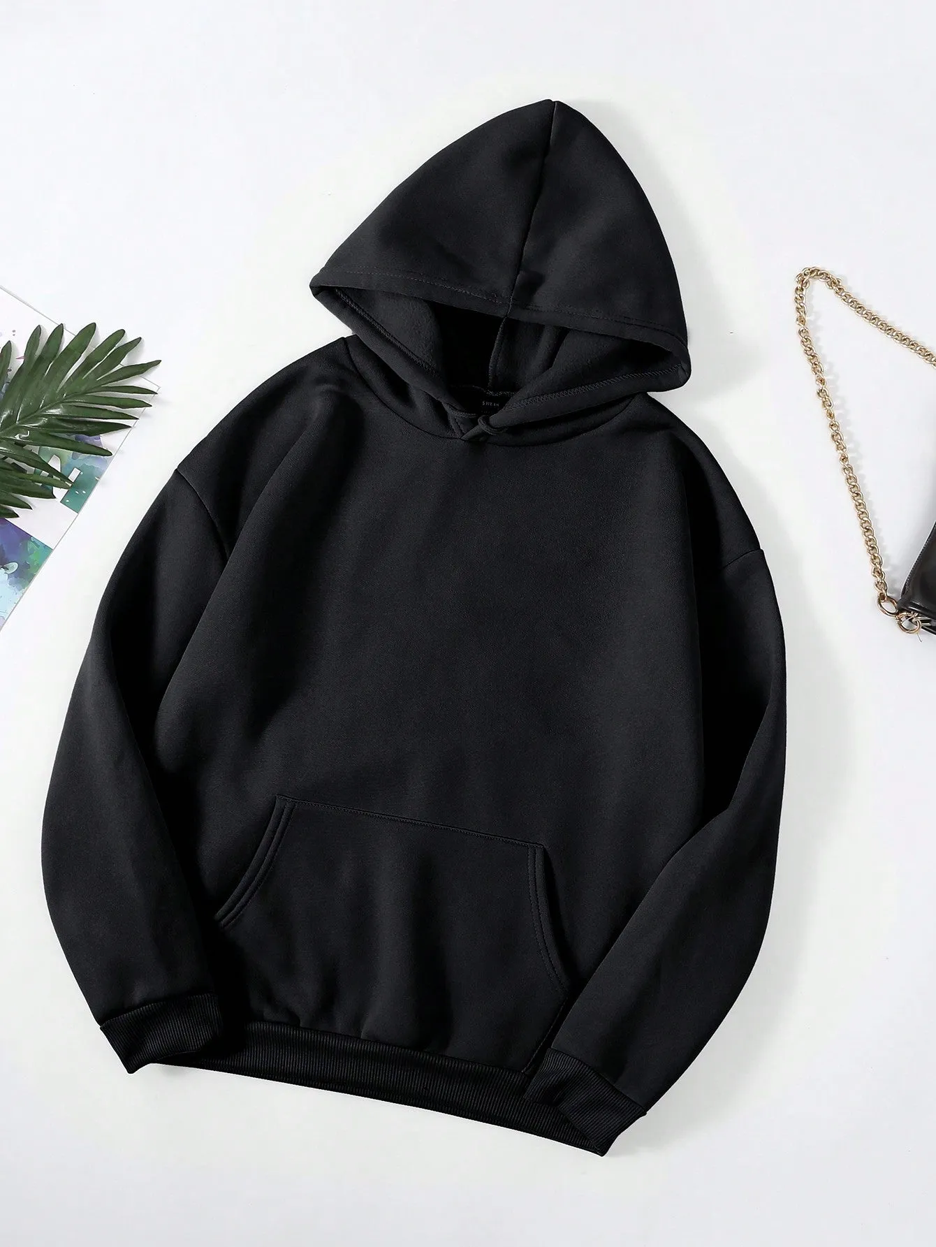 Drawstring Front Pocket Hoodie