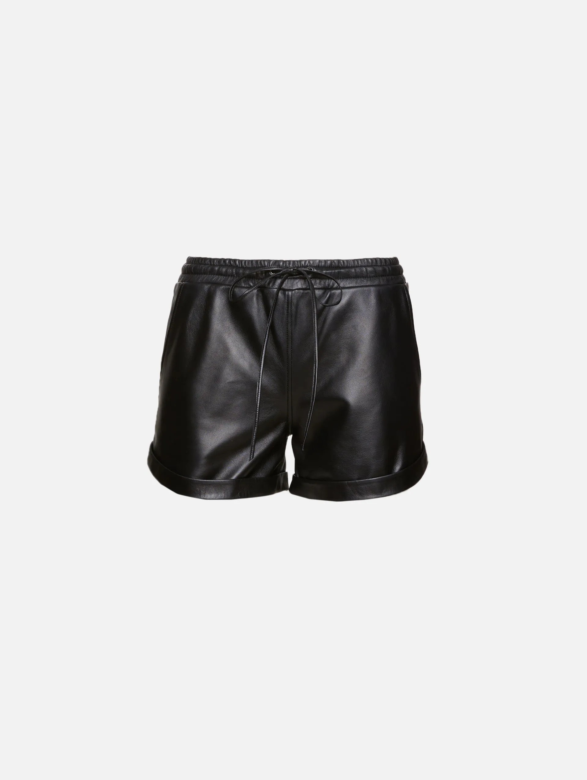 Drawstring Leather Short