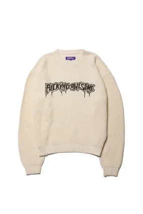 DRIP LOGO SWEATER CREAM