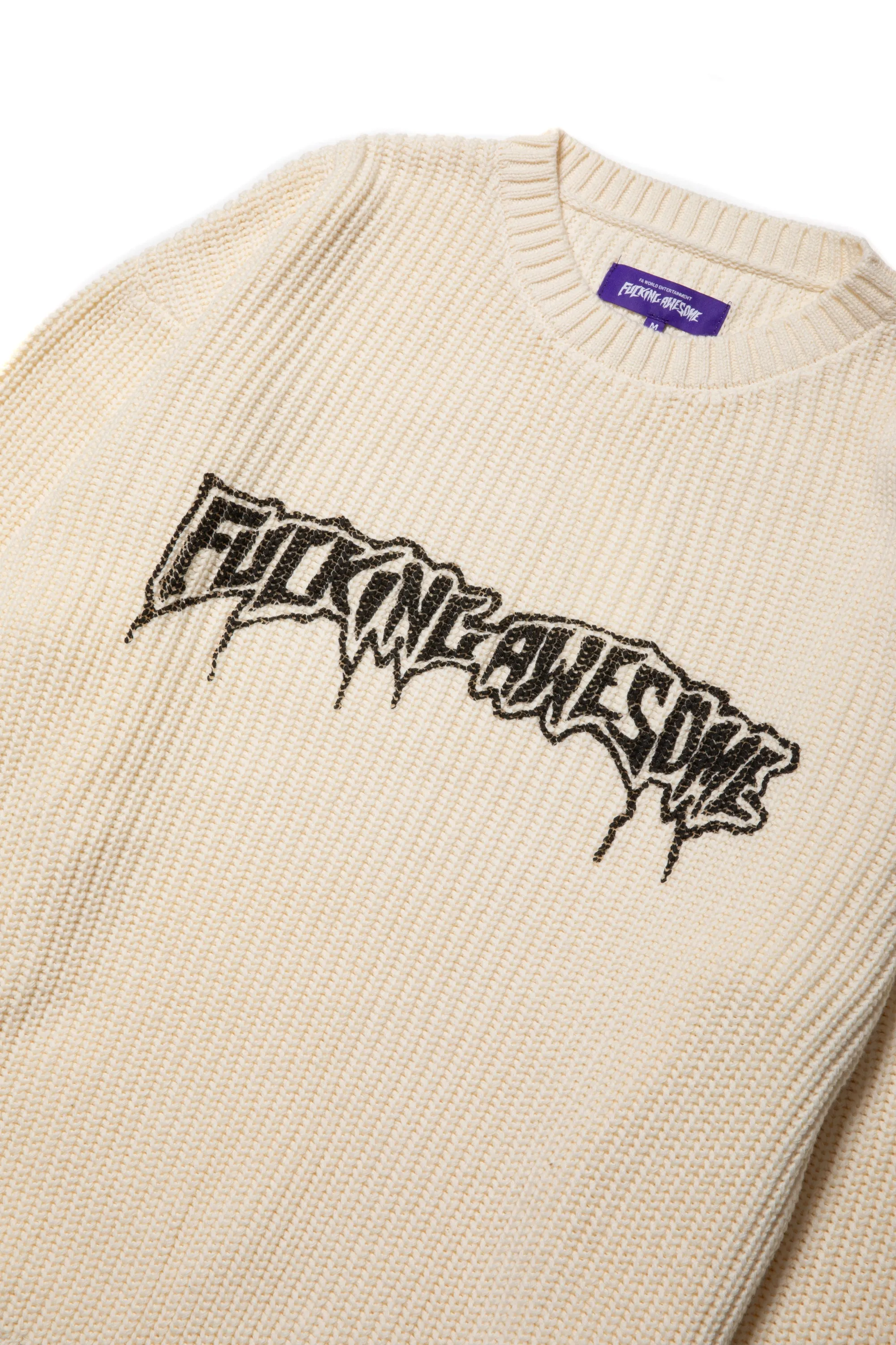 DRIP LOGO SWEATER CREAM