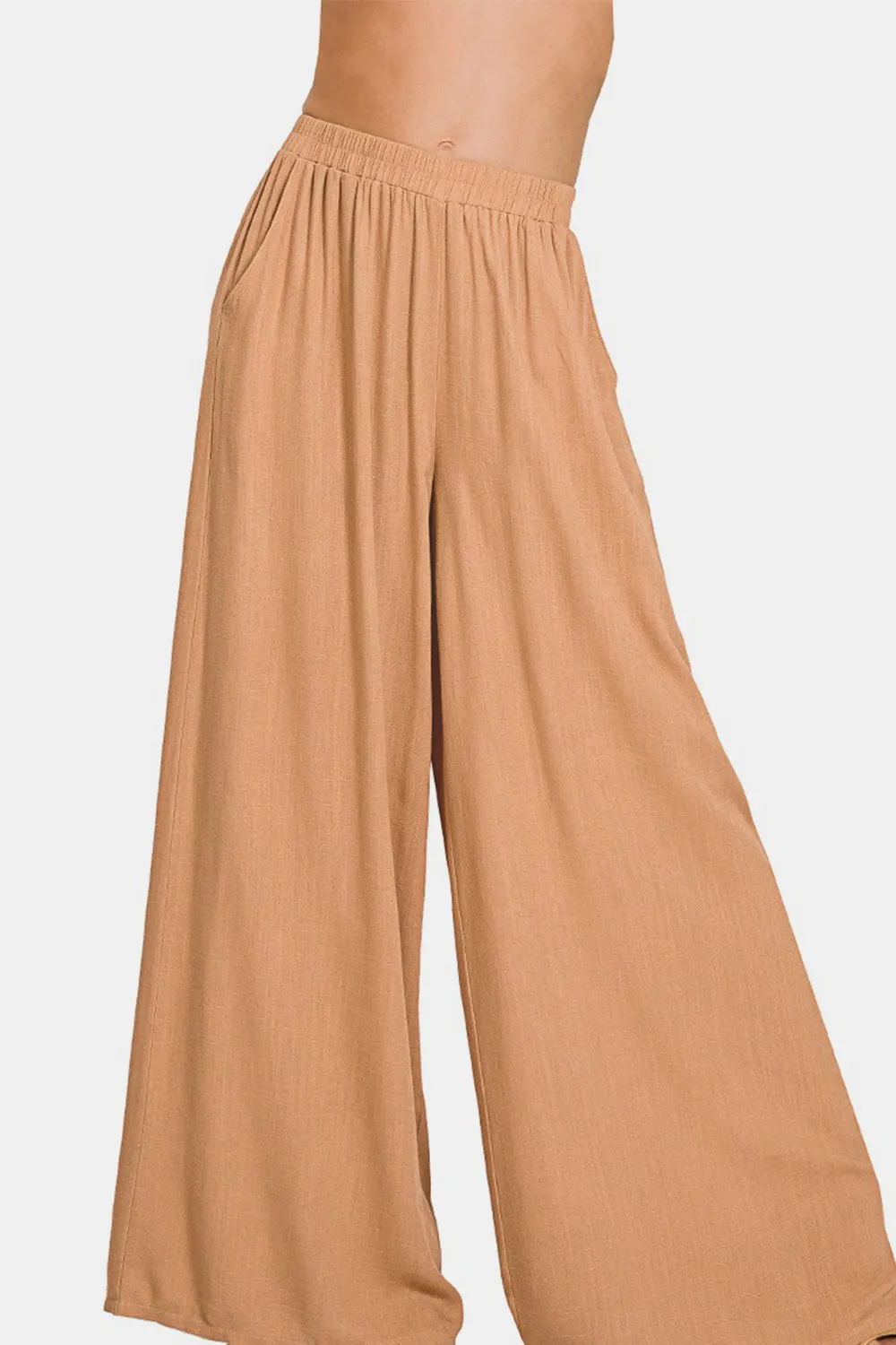 Elegant Tailored Linen Wide Leg Pants