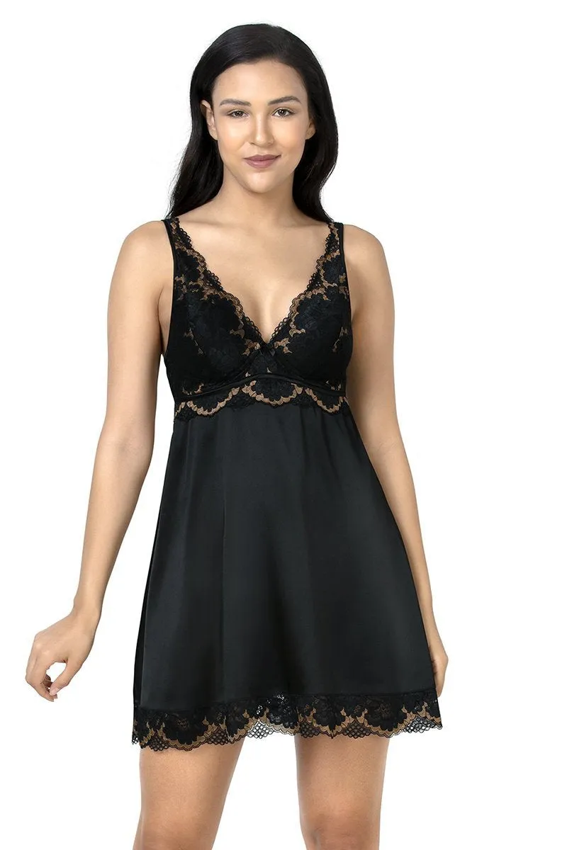 Eternal Romance Satin Lace Babydoll