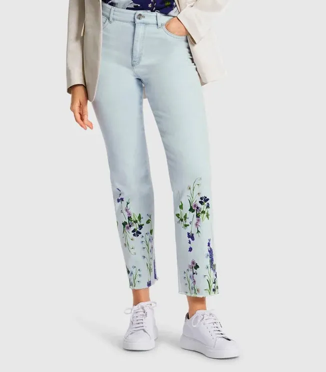 FYLI FLORAL DETAIL JEANS