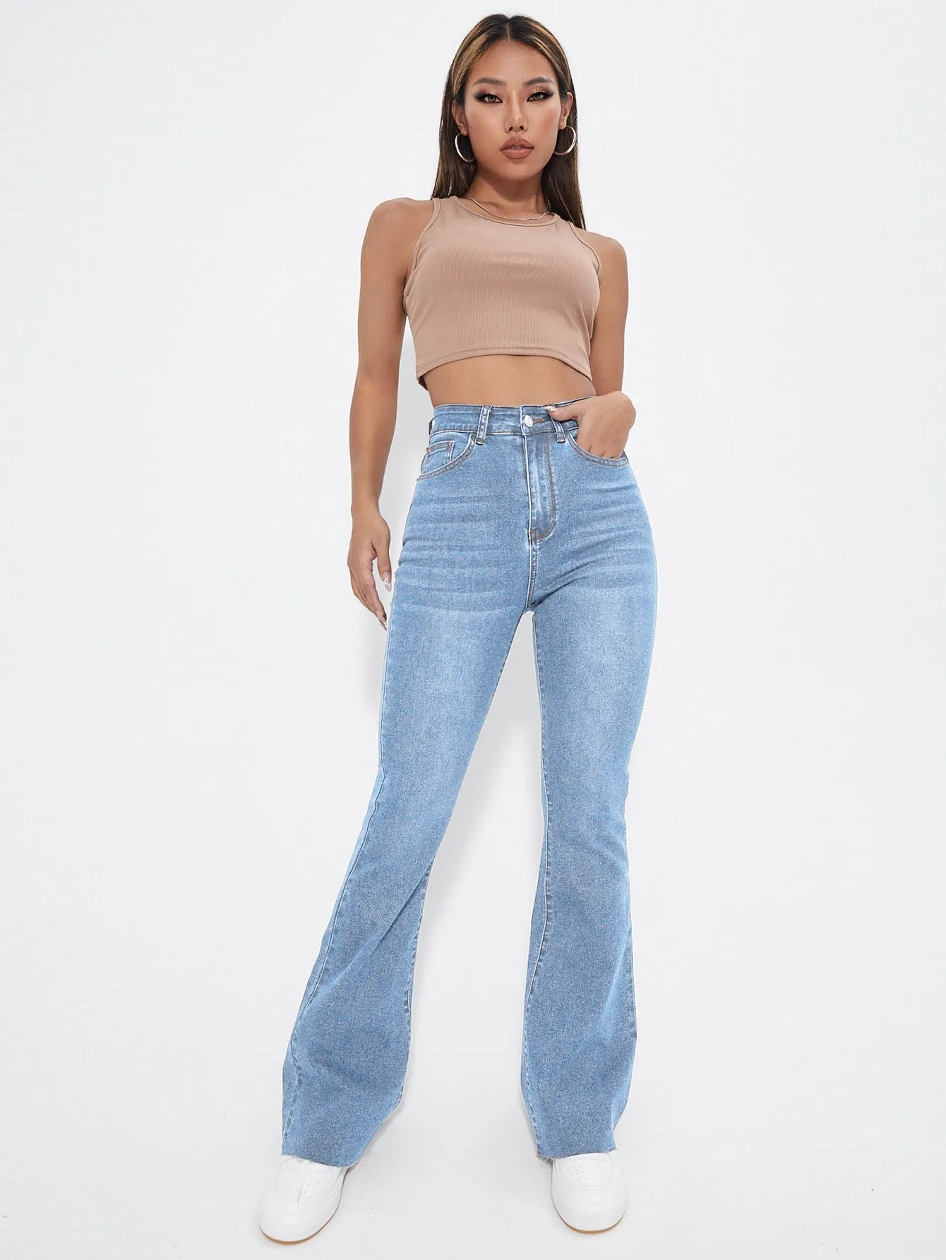 High Waist Flare Leg Jeans