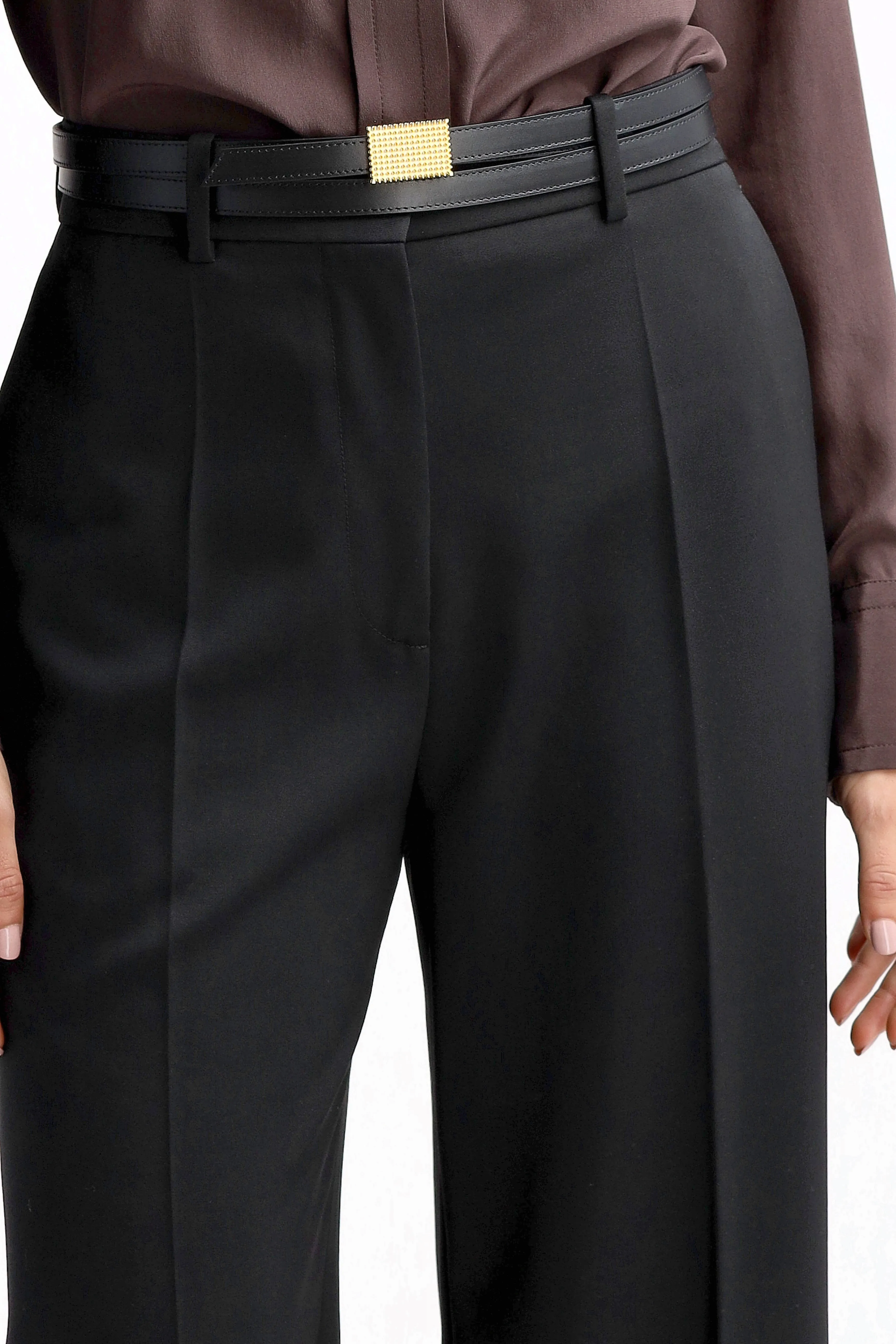 Hose Wide Leg Tailored in Schwarz