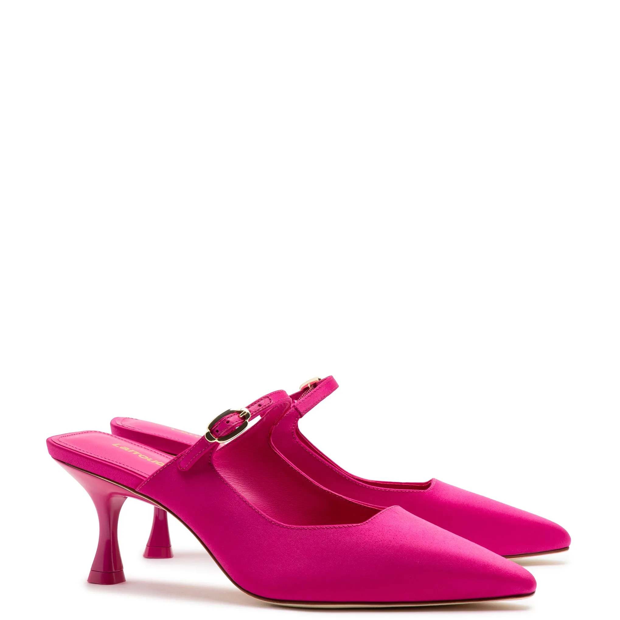 Ines Mule In Magenta Satin