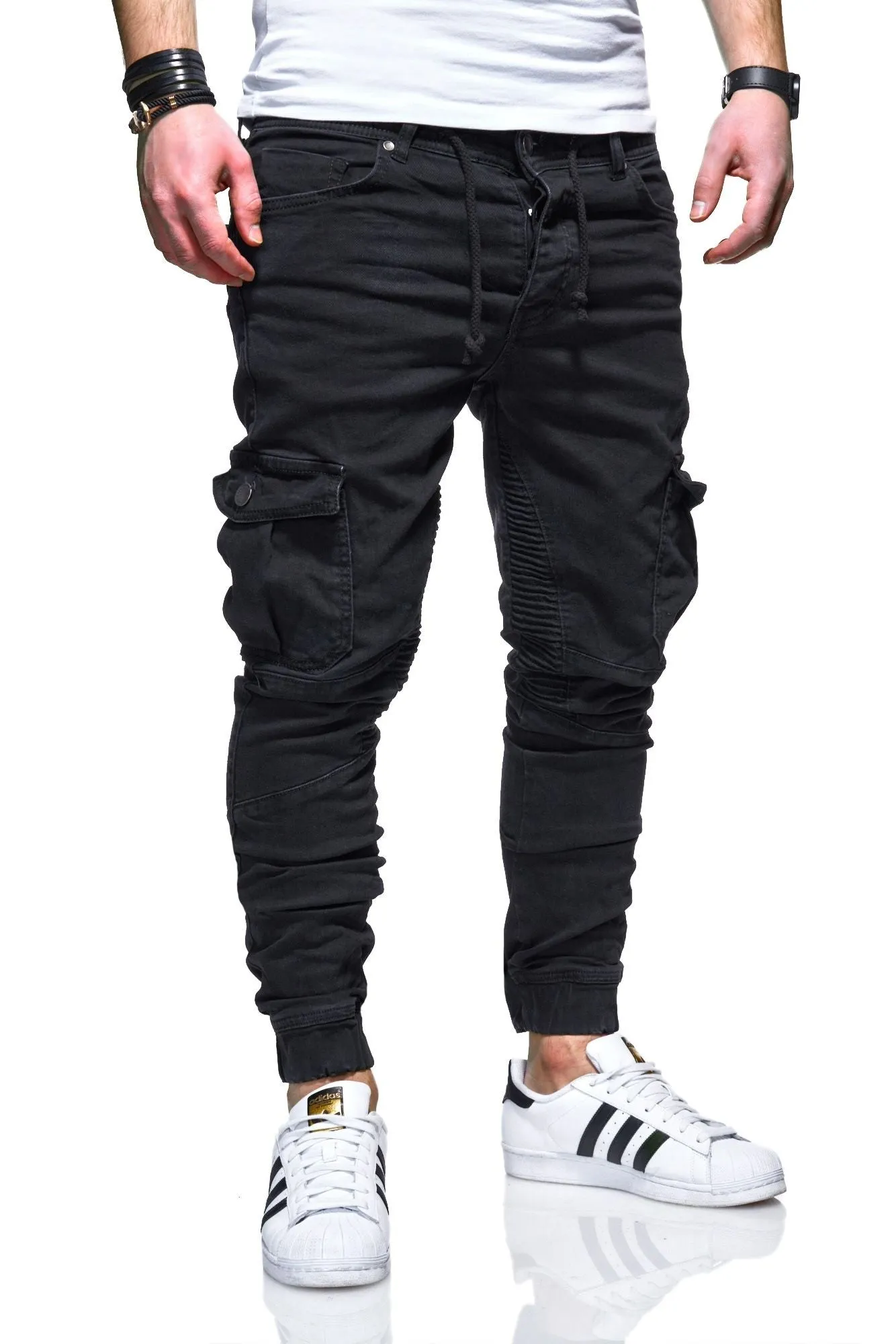 Jogger-Jeans Biker Schwarz 3207