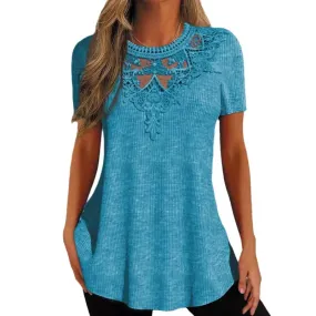 Lace Neckline Top