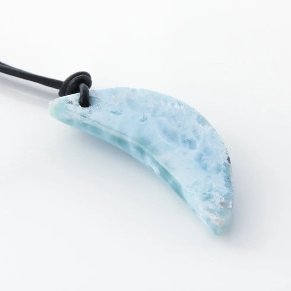 Larimar Leather Necklace Giovanni