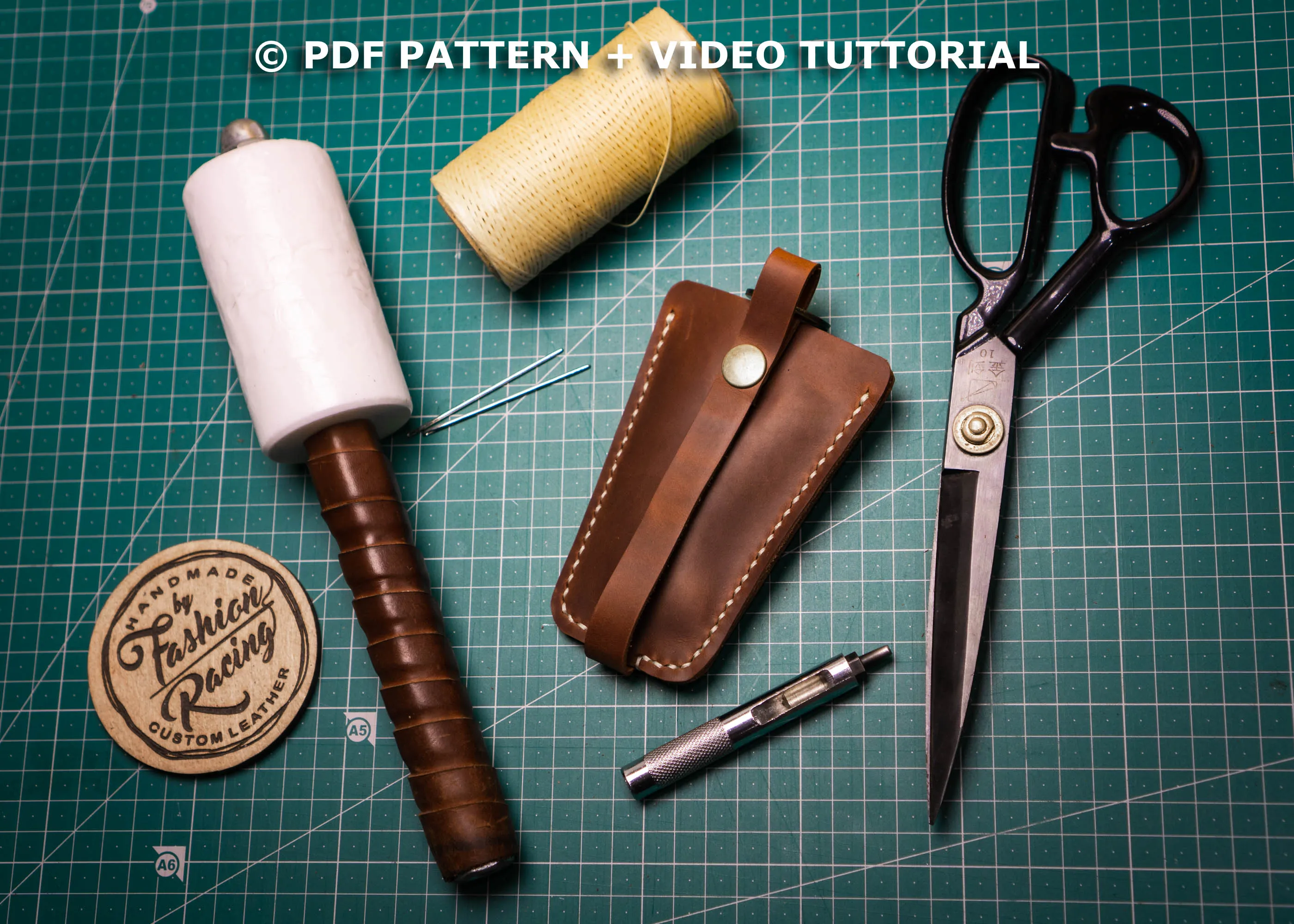 LEATHER PATTERN | Leather Keychain, PDF Download, Video Tutorial, DIY