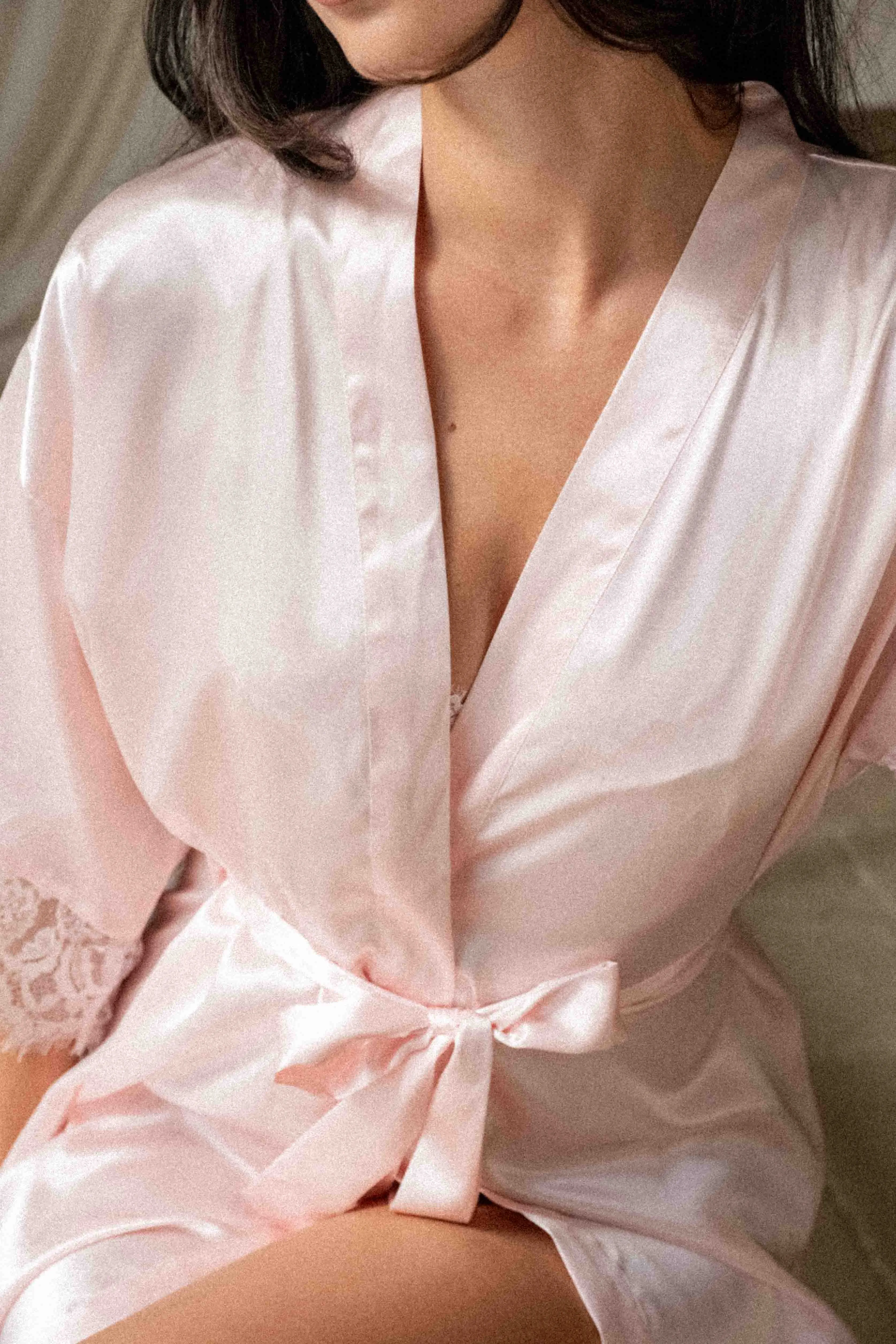 Light Pink Satin Robe