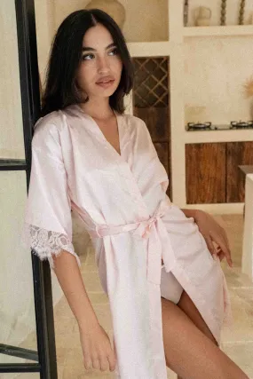 Light Pink Satin Robe