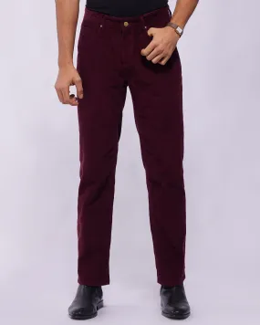 Majestic Maroon Rigid Corduroy Jeans