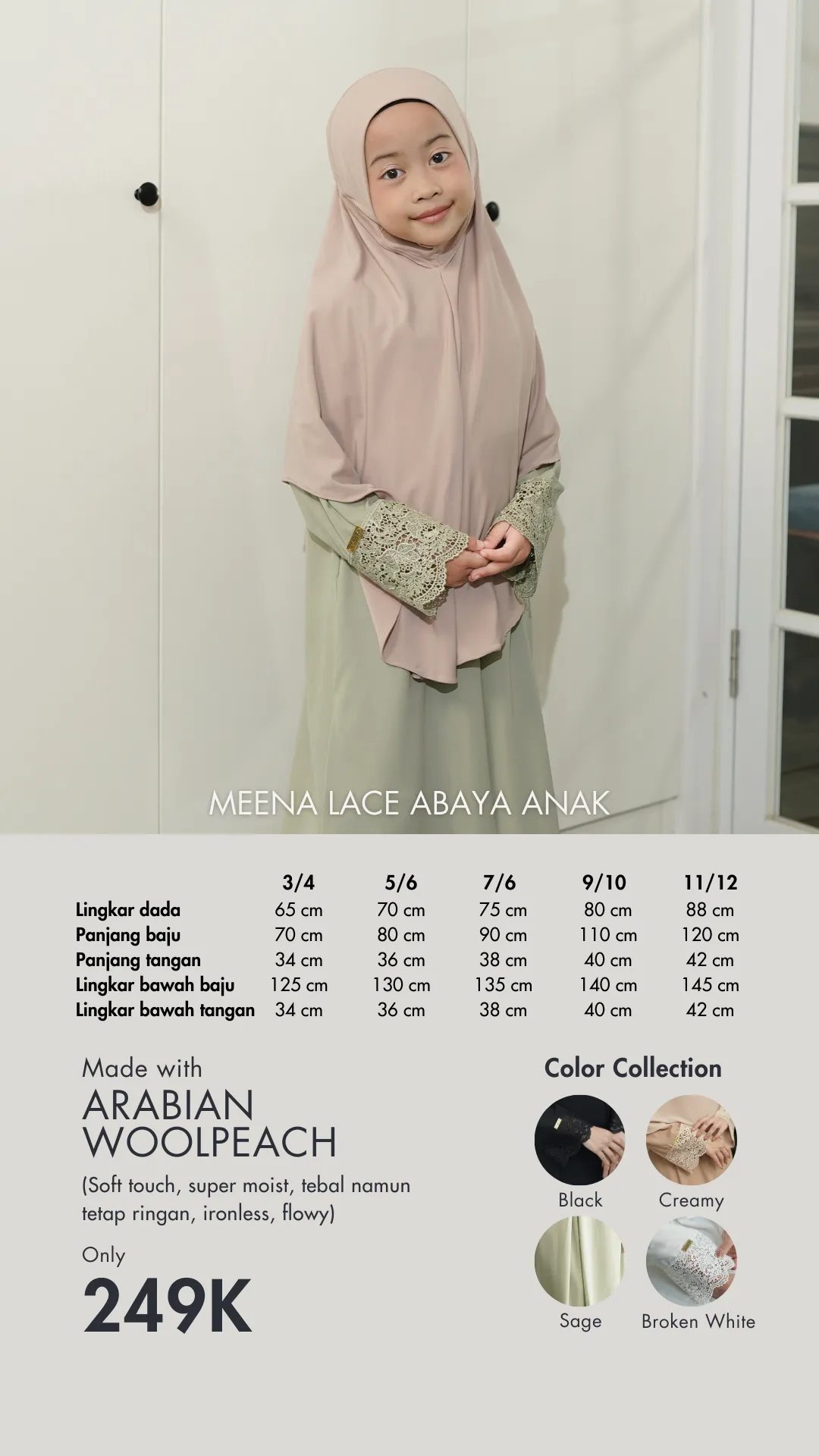 Meena Lace Abaya Anak