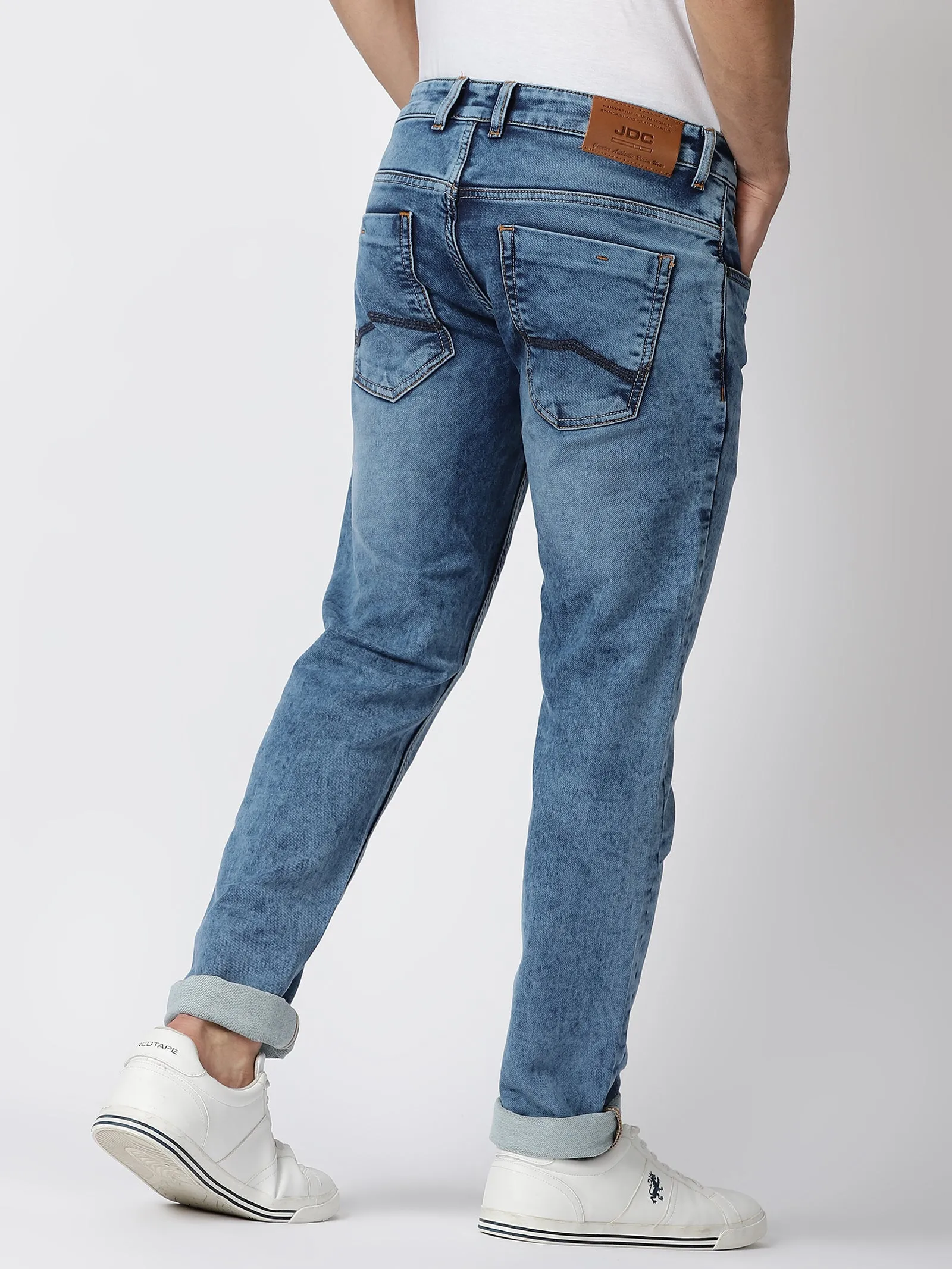 MEN'S BLUE SOLID JASON FIT JEANS