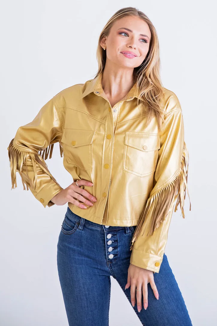 Metallic Fringe Jacket